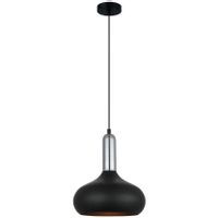 Skandynawska LAMPA wisząca QUESMO MDM-3029/1 BK+CR Italux industrialna OPRAWA metalowy ZWIS hygge czarny