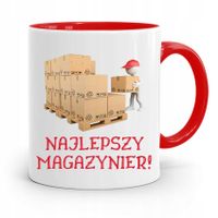 Kubek Czerwony Dla Magazyniera Najlepszy Prezent Z Nadrukiem Ze Zdjęciem