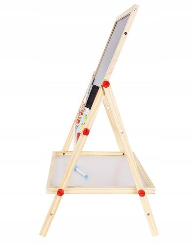 Tablica Magnetyczna Suchościeralna Kredowa Stojąca Dwustronna Drewniana 6w1 na Arena.pl