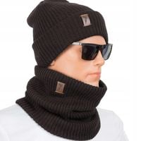 KOMPLET MĘSKI CZAPKA + KOMIN CIEPŁY SPORTOWY ZIMOWY KOLORY POLSKI