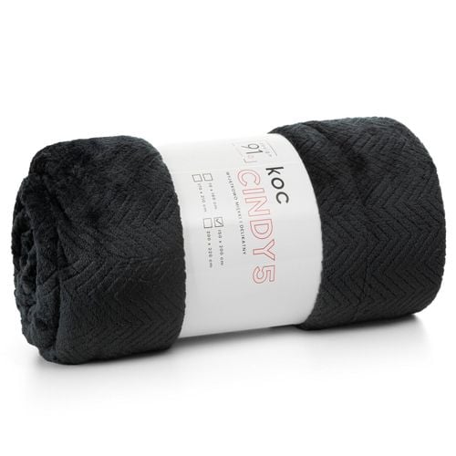 Miękki koc flano z efektem 3D CINDY 170X210 czarny na Arena.pl