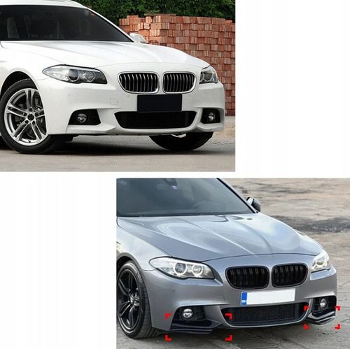 BMW F10 F11 M SPORT FLAPSY CZARNY POŁYSK SPLITTER DOKŁADKA ZDERZAKA PRZÓD na Arena.pl