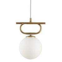 Lampa zwisowa do salonu kula Tes 33631 Sigma glamour mleczny klosz złota