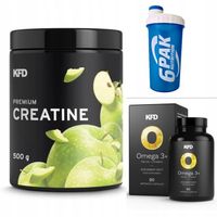 KFD Kreatyna Monohydrat 500 g + KFD Omega 3 + 6PAK SHAKER