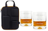 ETUI NA WHISKY + 2 Szklanki z Napisem "Who Cares"