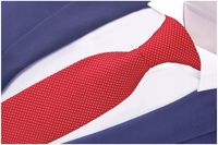 ŻAKARDOWY Krawat Męski 7cm w Groszki Czerwony rc55