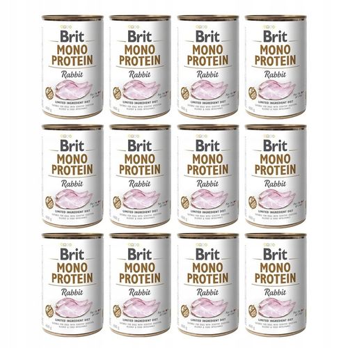 BRIT MONO PROTEIN RABBIT MOKRA KARMA DLA PSA JEDNOBIAŁKOWA KRÓLIK 12x400g na Arena.pl