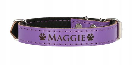 OBROŻA DLA PSA Z IMIENIEM GRAWEREM SKÓRZANA 33-41cm na Arena.pl