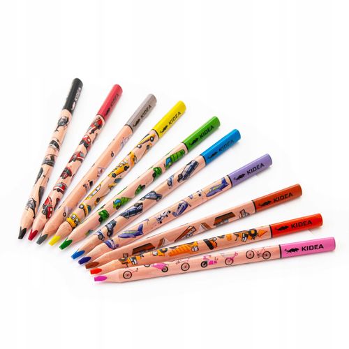 Kredki Trójkątne Jumbo Pojazdy 10 Kol. Kidea 3485 na Arena.pl