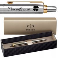 Długopis Parker Jotter Stalowy GT 23k Złocenia na Prezent z Grawerem Napis