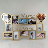 Multirama ramka na zdjęcia z napisem Nasza Rodzina 12 zdjęć serca stylizowa