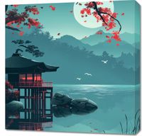 Obraz 70x70cm Japoński Pawilon