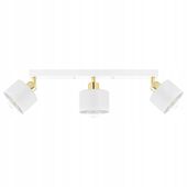 Lampa Sufitowa Wisząca Żyrandol Złota Biała Nowoczesna 3x E27 do