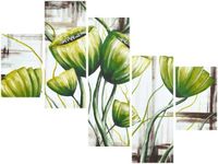 100 75CM OBRAZ 5 ELEM ZIELONE MAKI ŚCIENNY