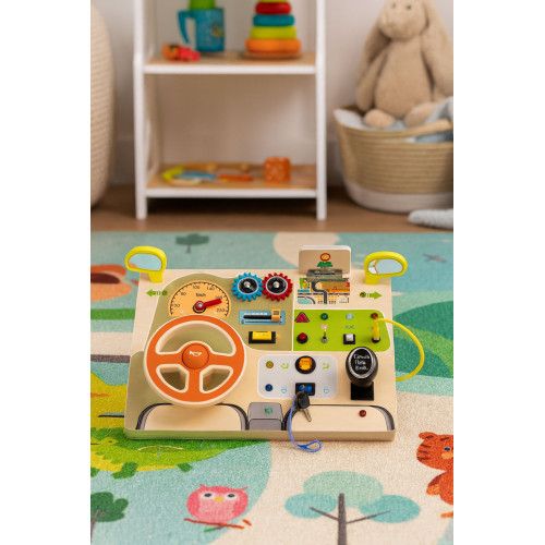 TABLICA MANIPULACYJNA LED DREWNIANA DLA DZIECI OD 3 LAT na Arena.pl