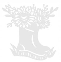 DEKORACJA Jesienna zawieszka KALOSZ Liść dekor ozdoba ażurowa DUŻA pomarań