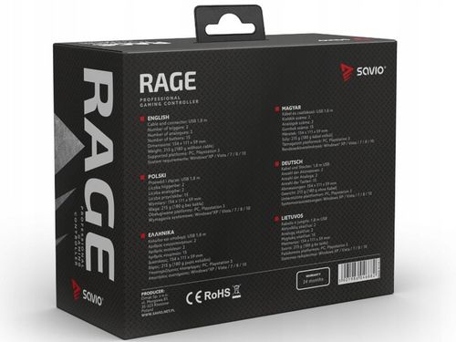 KONTROLER GAMEPAD PAD DO PC PS3 SAVIO RAGE PRZEWODOWY USB 2.0 1,8M WIBRACJE na Arena.pl