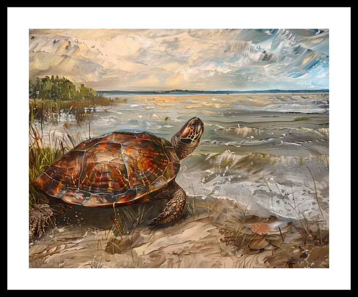 Plakat 50x40cm Nadmorski Żółw zdjęcie 3