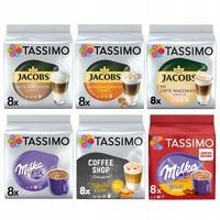 Kapsułki Tassimo zestaw kawy mleczne, czekolada Milka, 5+1 GRATIS!