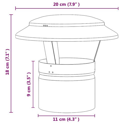 Pokrowiec na komin przeciwdeszczowy Srebrny 20 x 20 x 18 cm na Arena.pl
