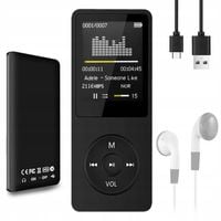 ODTWARZACZ MP4 MP3 RADIO DYKTAFON MENU BLUETOOTH 5.0 16GB + SŁUCHAWKI USB