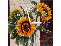 30X30CM ZEGAR SŁONECZNIKI INACZEJ OBRAZ DREWNO