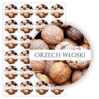NAKLEJKI arkusz naklejek orzechowe samoprzylepne kolorowe ORZECH WŁOSKI 5cm