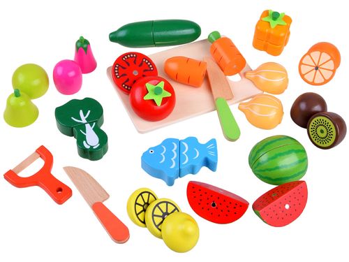 DREWNIANE WARZYWA OWOCE NA MAGNES DO KROJENIA na Arena.pl