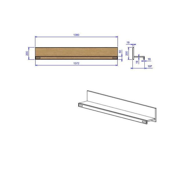 Półka ścienna dębowa Como / Riva zdjęcie 7