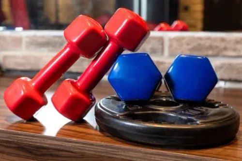 Hantelki hantle bitumiczne do ćwiczeń zestaw 2x2kg na Arena.pl