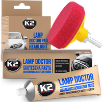 K2 Pasta Polerska Lamp Doctor + Pad Do Polerowania Lamp Reflektorów Zestaw