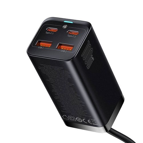 ładowarka sieciowa baseus gan3 pro 2xusb-c + 2xusb, 100w (czarna) na Arena.pl