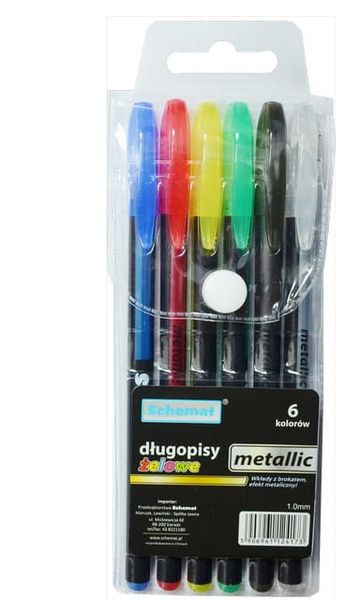długopisy żelowe 6szt. metalic zdjęcie 1