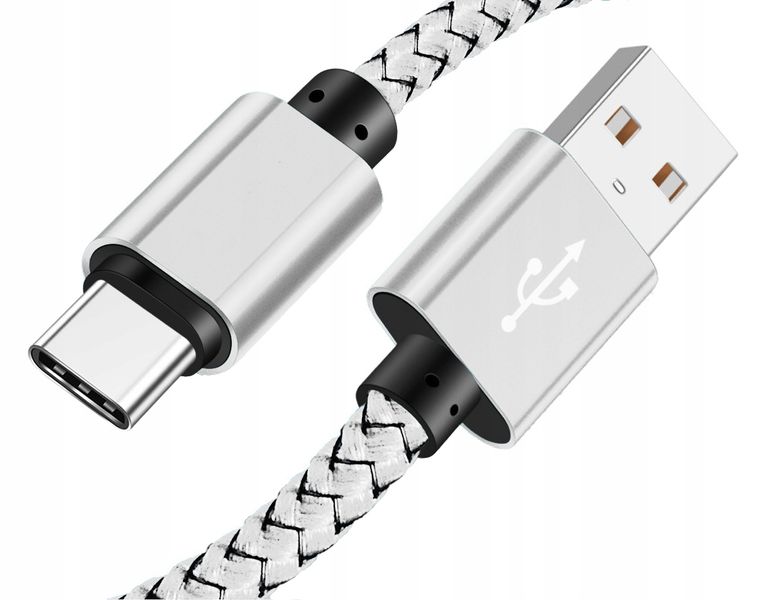 Kabel Interlook USB - USB typ C 1 m srebrny zdjęcie 1