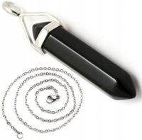 WISIOREK kamień OBSYDIAN CZARNY naszyjnik prezent