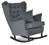 Fotel Uszak bujany ANTRACYT klasyka elegancja LUX