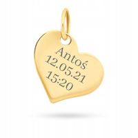 ZŁOTA ZAWIESZKA SERDUSZKO CHRZEST Z GRAWEREM 585