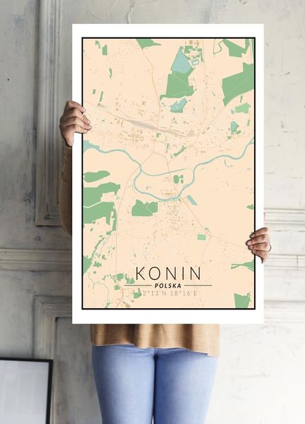 Konin mapa kolorowa - plakat 50x70 cm zdjęcie 2