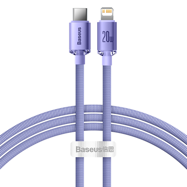 kabel usb-c do lightning baseus crystal shine, 20w, pd, 1.2m zdjęcie 2