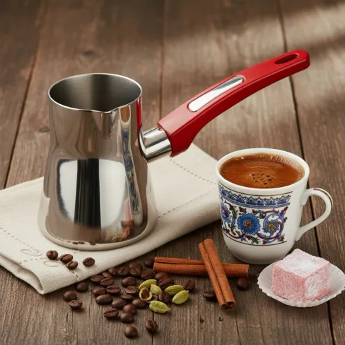 Tygielek Stalowy do Parzenia Kawy po Turecku Tureckiej Zaparzacz 330 ml na Arena.pl