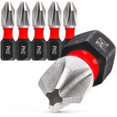 5x Bit Udarowy Wkrętarki PH2 25mm Milwaukee Końcówka Magnetyczna KRÓTKI