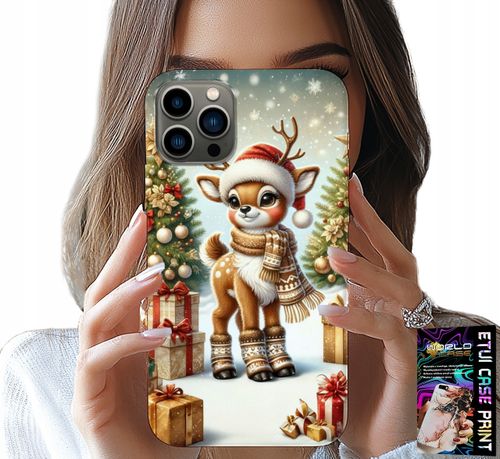 ETUI DO IPHONE 11 PRO MAX - RENIFER, WZORY BOŻONARODZENIOWE + SZKŁO na Arena.pl