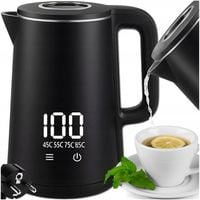 CZAJNIK ELEKTRYCZNY BEZPRZEWODOWY 1,7L 1500W CZARNY REGULACJA TEMPERATURY