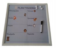 PLAN LEKCJI TABLICA MAGNETYCZNA PLANER 40x40cm zwierzątka