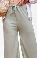 SPODNIE DAMSKIE z szerokimi nogawkami ELASTYCZNE KULOTY ZIELONE 3/4XL