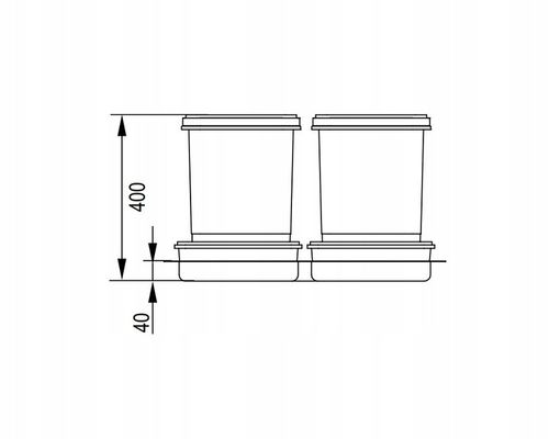 Kosz na śmieci PRAKTIKO 60cm 2x20L segregator sortownik do szuflady na Arena.pl