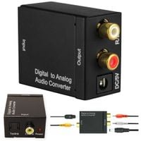 Konwerter optyczny Toslink SPDIF na 2x RCA Cinch do łatwego podłączenia audio