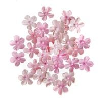 kwiaty papierowe z perełką 2 cm 32 szt różowe 2498