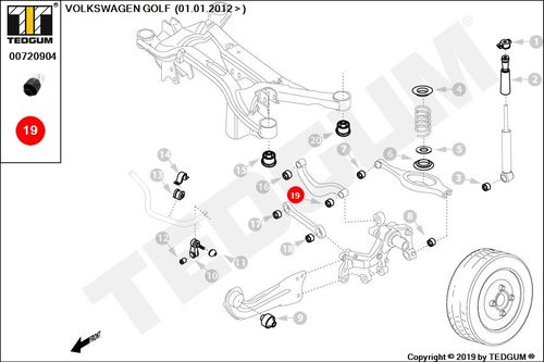 VW GOLF TULEJA DRĄŻKA TYLNEGO 03- na Arena.pl
