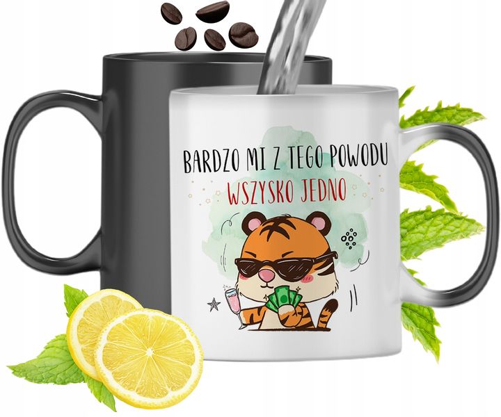 Kubek Magiczny Z Tygryskiem Zmieniający Kolor Z Nadrukiem Ze Zdjęciem zdjęcie 1